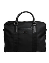 Dolce & Gabbana Black Leather Document Briefcase Top Handle Bag