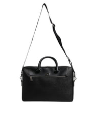 Dolce & Gabbana Black Logo Plaque Double Handle Messenger Bag