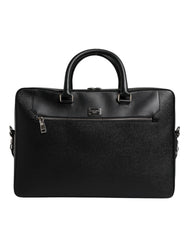 Dolce & Gabbana Black Logo Plaque Double Handle Messenger Bag