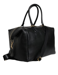Dolce & Gabbana Black Calfskin Leather Hand Shoulder Duffle Bag