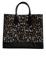 Dolce & Gabbana Multicolor Leopard Shopping Tote Shoulder Bag
