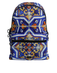 Dolce & Gabbana Multicolor Majolica Print Nylon Travel Backpack Bag