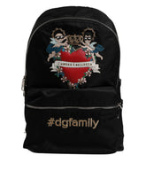Dolce & Gabbana Black Nylon #DGFAMILY Embellished Backpack VULCANO Bag