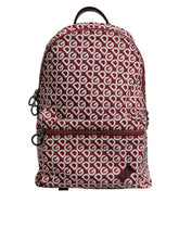 Dolce & Gabbana Red White DG Logo Print Nylon Travel Backpack Bag