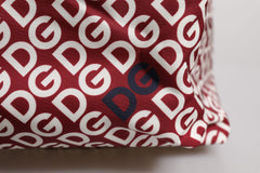 Dolce & Gabbana Red White DG Logo Print Nylon Travel Backpack Bag
