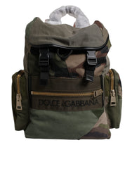 Dolce & Gabbana Military Green Patchwork Travel Backpack Bag