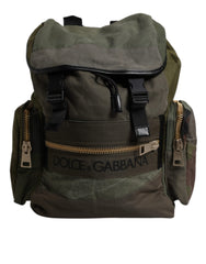 Dolce & Gabbana Military Green Patchwork School Backpack Bag