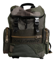 Dolce & Gabbana Military Green Patchwork Travel Backpack Bag