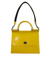 Dolce & Gabbana Yellow PVC Cotton Satchel Shoulder Strap Bag
