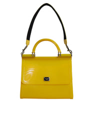 Dolce & Gabbana Yellow PVC Cotton Satchel Shoulder Strap Bag