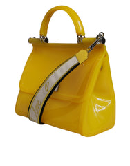 Dolce & Gabbana Yellow PVC Cotton Satchel Shoulder Strap Bag