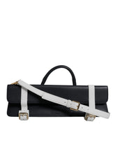 Dolce & Gabbana Blue White Calfskin Leather Crossbody Shoulder Bag
