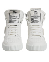 Dolce & Gabbana White Leather High Top Sneakers Shoes