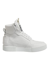 Dolce & Gabbana White Leather High Top Sneakers Shoes