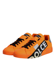 Dolce & Gabbana Orange Portofino Logo Tape Men Sneakers Shoes
