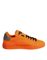 Dolce & Gabbana Orange Portofino Logo Tape Men Sneakers Shoes