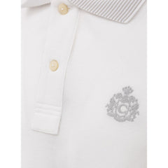 Canali White Cotton Polo Shirt
