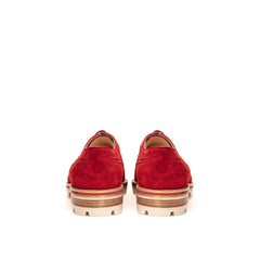 Christian Louboutin Red Suede Leather Flat Shoe
