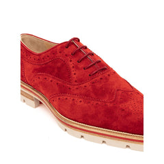 Christian Louboutin Red Suede Leather Flat Shoe