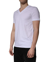 Dolce & Gabbana White V-neck Short Sleeves Underwear T-shirt