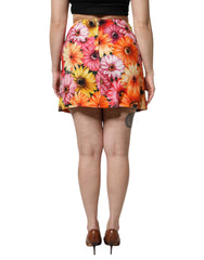 Dolce & Gabbana Multicolor Floral High Waist Mini Skirt