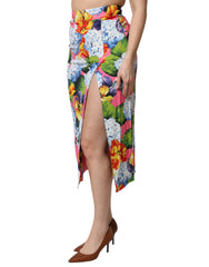 Dolce & Gabbana Multicolor Floral High Waist Midi Skirt
