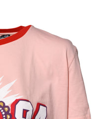 Dolce & Gabbana Pink D&G 84 Print Cotton Crew Neck T-shirt