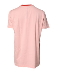 Dolce & Gabbana Pink D&G 84 Print Cotton Crew Neck T-shirt