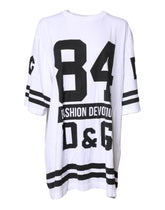 Dolce & Gabbana White Black Fashion Devotion Oversized Top