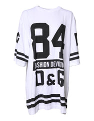 Dolce & Gabbana White Black Fashion Devotion Oversized Top