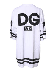 Dolce & Gabbana White Black Fashion Devotion Oversized Top