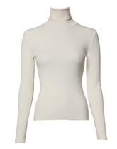 Dolce & Gabbana Cream Long Sleeves Turtleneck Slim Sweater