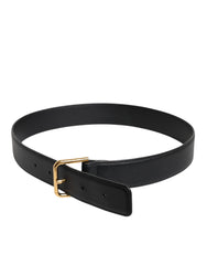 Dolce & Gabbana Black Leather Metal Buckle Classic Belt