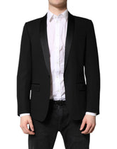 Dolce & Gabbana Black Single Breasted Men Coat MARTINI Blazer