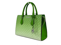 Michael Kors Sheila Medium Crossbody Satchel Purse Bag Jungle Green