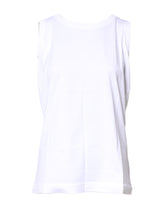 Dolce & Gabbana White Cotton Sleeveless Crew Neck T-shirt