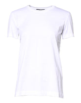 Dolce & Gabbana White Cotton Crew Neck Short Sleeves T-shirt