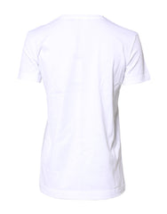 Dolce & Gabbana White Cotton Crew Neck Short Sleeves T-shirt