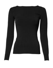 Dolce & Gabbana Black Viscose Long Sleeves Pullover Top