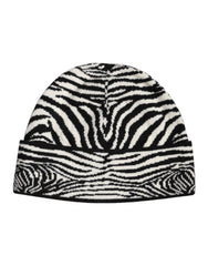 Dolce & Gabbana Black White Zebra Knitted Winter Beanie Hat
