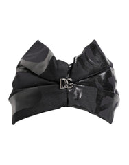 Dolce & Gabbana Black Nylon Stretch DG Logo Head Band Hat