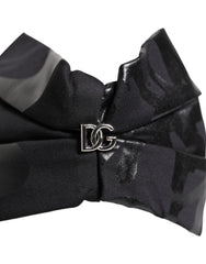Dolce & Gabbana Black Nylon Stretch DG Logo Head Band Hat