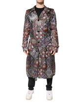 Dolce & Gabbana Multicolor Royal Bee Crown Trench Coat Jacket