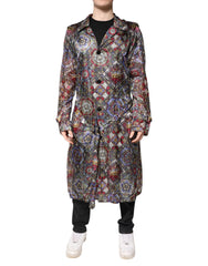 Dolce & Gabbana Multicolor Royal Bee Crown Trench Coat Jacket
