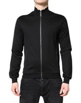 Dolce & Gabbana Black Cotton Logo Full Zip Men Bomber Jacket