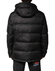 Dolce & Gabbana Black Hooded Parka Coat Winter Jacket