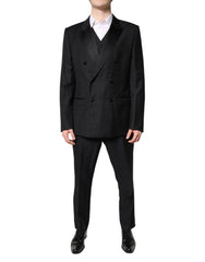 Dolce & Gabbana Black Double Breasted Formal 3 Piece Suit