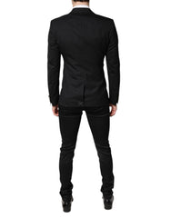 Dolce & Gabbana Black Single Breasted Formal Blazer with Vest