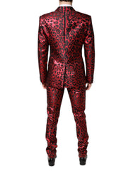 Dolce & Gabbana Red Leopard Double Breasted 2 Piece Suit