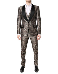 Dolce & Gabbana Multicolor Jacquard Single Breasted 3 Piece Suit